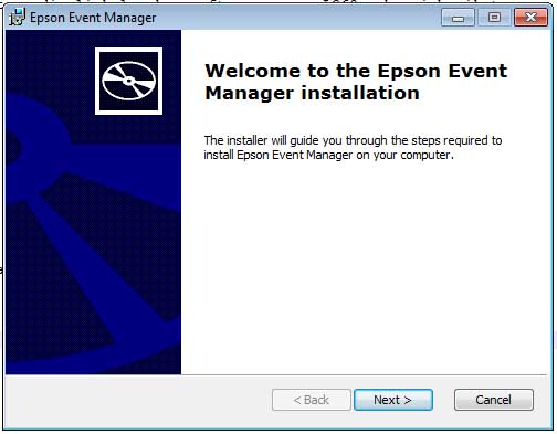 welcome to epson event manager installation