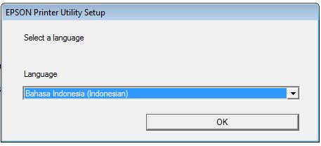 Epson Printer Utility Setup - Language - pilih bahasa indonesia