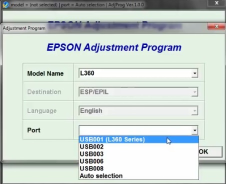 epson adjustment program pilih port