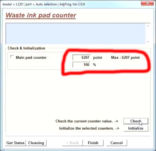 waste ink pad counter full