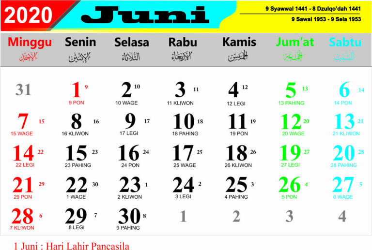 Kalender Juni 2012 Lengkap Dengan Weton