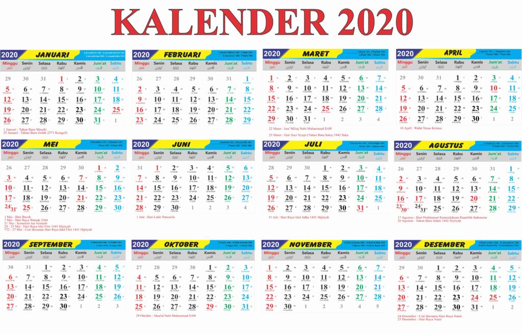 Kalender 2020 indonesia pdf