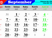 Kalender Bulan September 2020 Lengkap Hari Libur Nasional