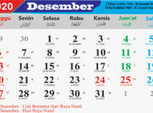 Kalender Bulan Desember 2020 Lengkap Hari Libur Nasional