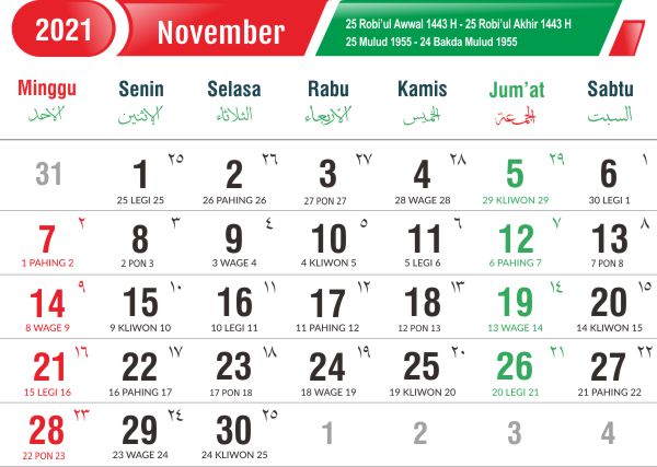 Kalender Bulan Oktober 2021 Lengkap Hari Libur Nasional