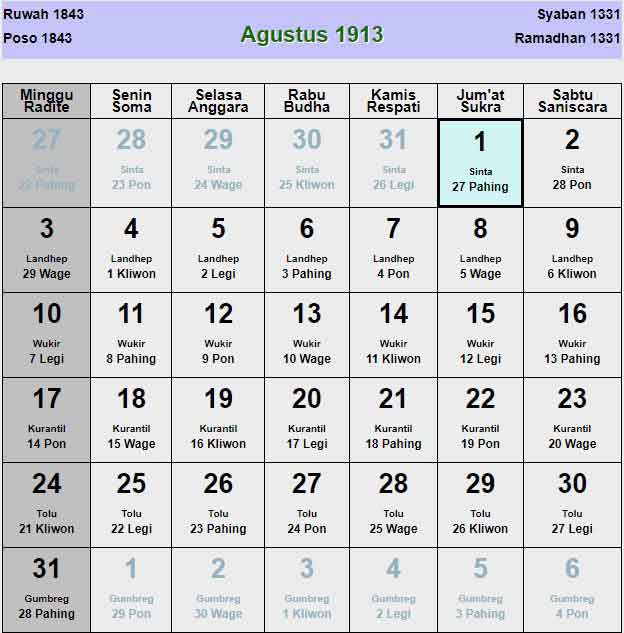 Kalender-jawa-agustus-1913