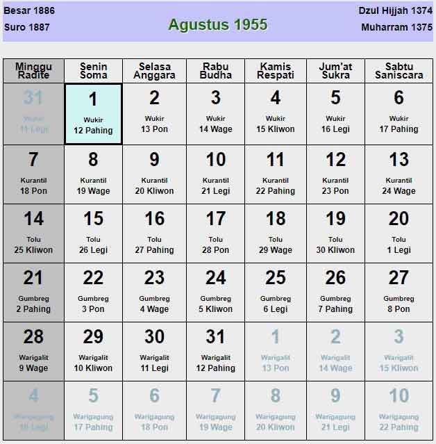 Kalender-jawa-agustus-1955