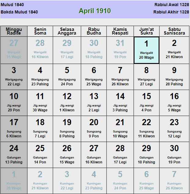 Kalender-jawa-april-1910