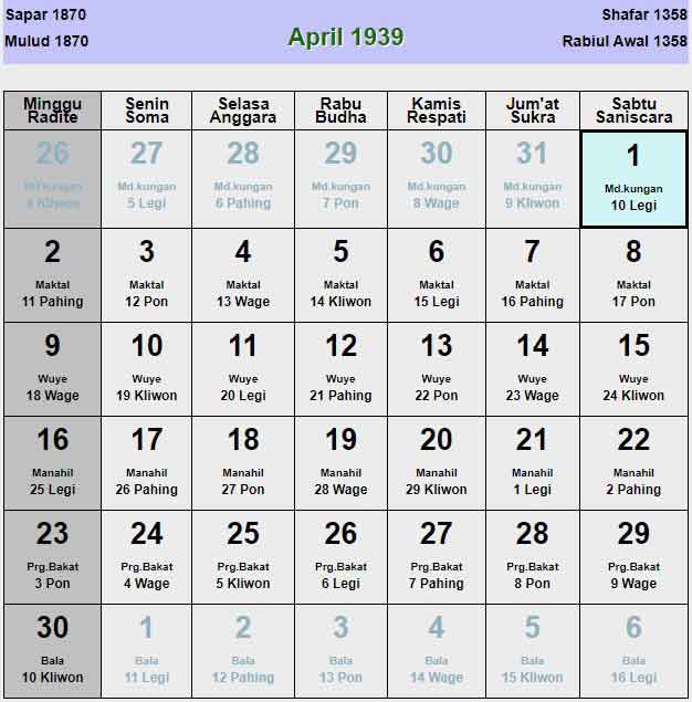 Kalender-jawa-april-1939