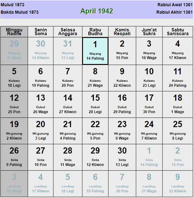 Kalender-jawa-april-1942