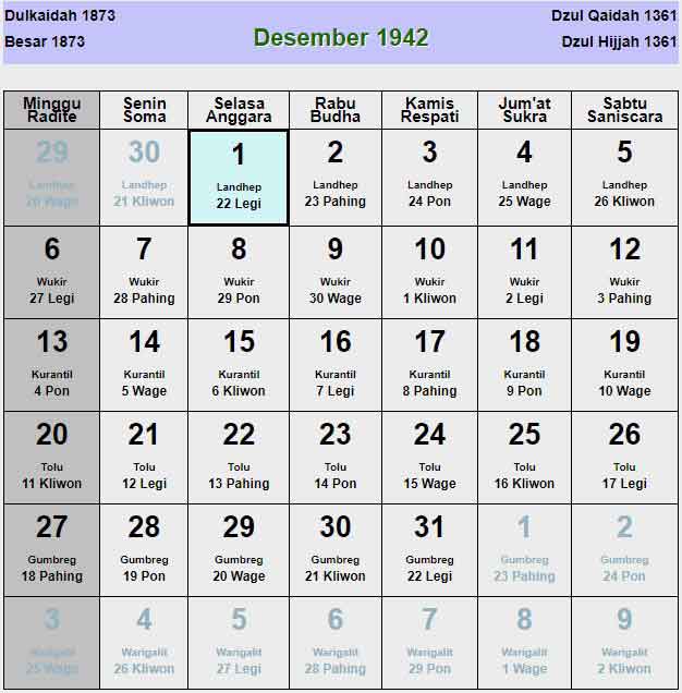 Kalender-jawa-desember-1942