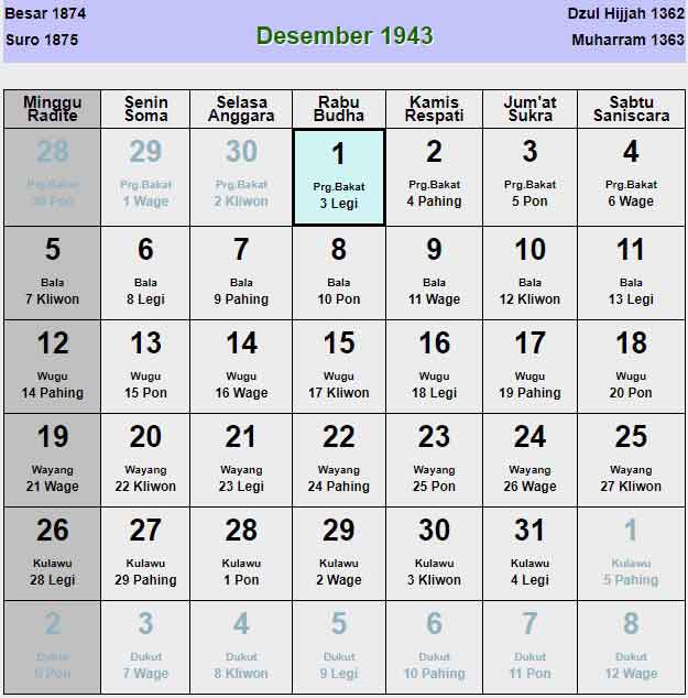 Kalender-jawa-desember-1943