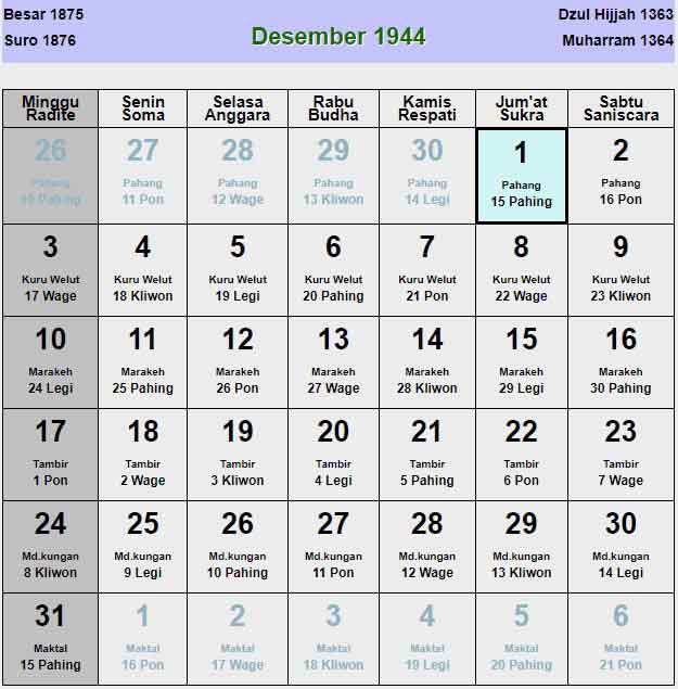 Kalender-jawa-desember-1944