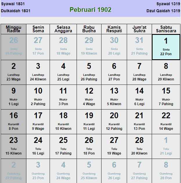 Kalender-jawa-februari-1902