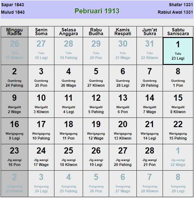 Kalender-jawa-februari-1913