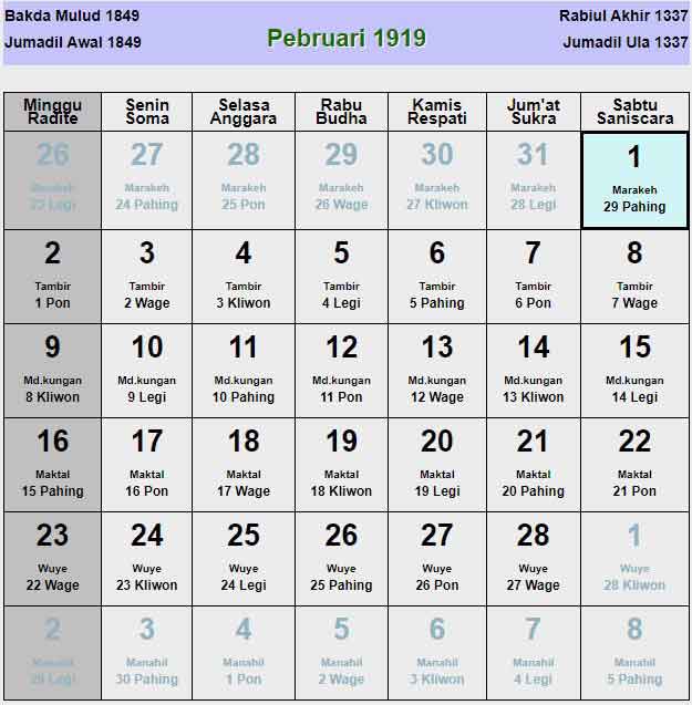 Kalender-jawa-februari-1919
