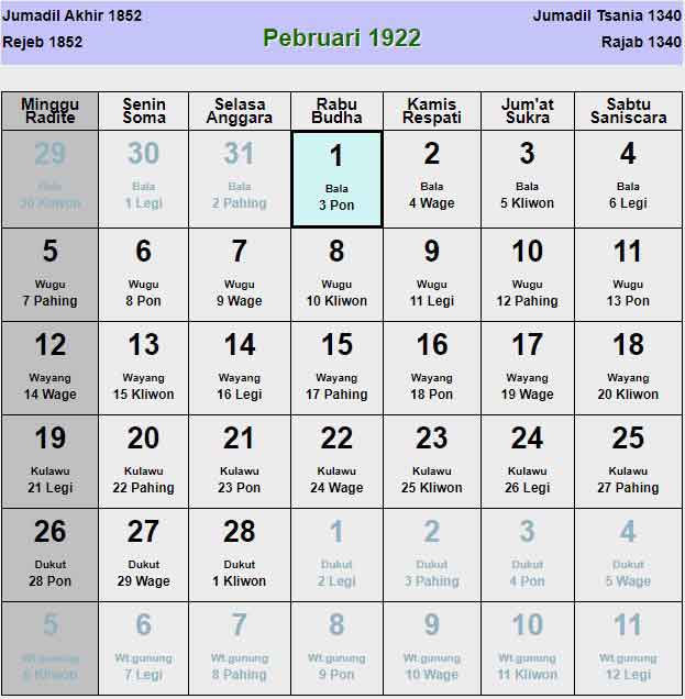 Kalender-jawa-februari-1922