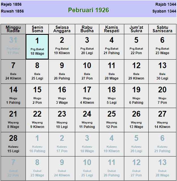 Kalender-jawa-februari-1926