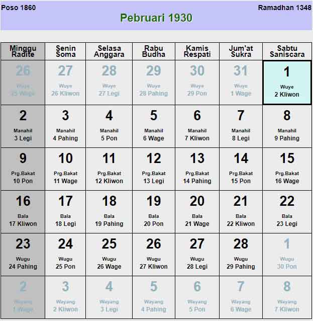 Kalender-jawa-februari-1930