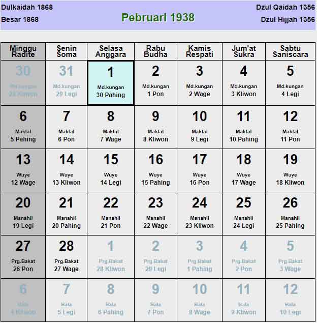Kalender-jawa-februari-1938