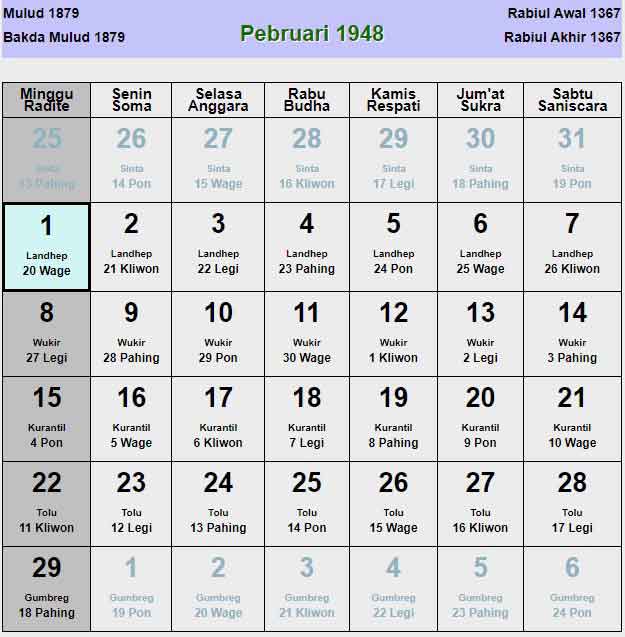 Kalender-jawa-februari-1948