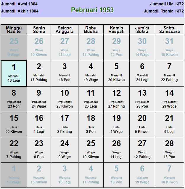 Kalender-jawa-februari-1953