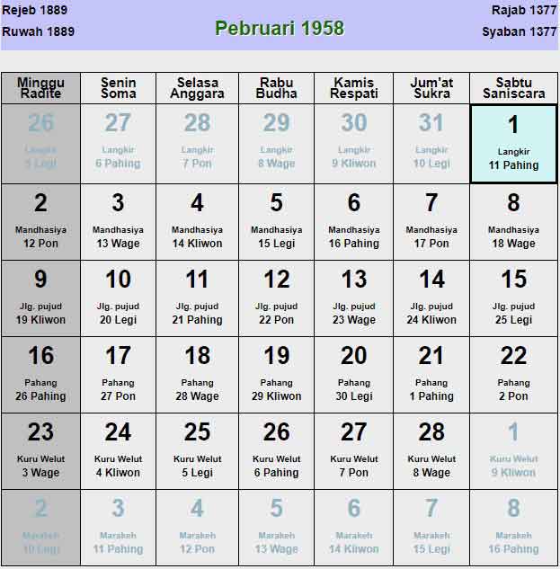 Kalender-jawa-februari-1958