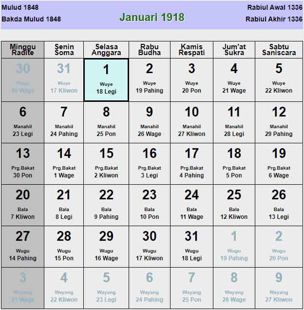 Kalender-jawa-januari-1918
