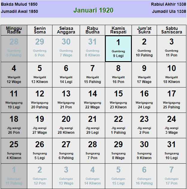 Kalender-jawa-januari-1920