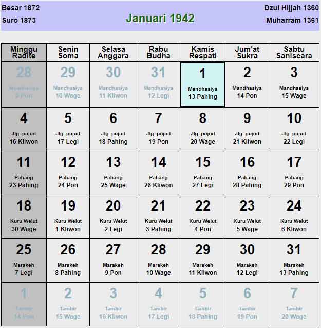 Kalender-jawa-januari-1942