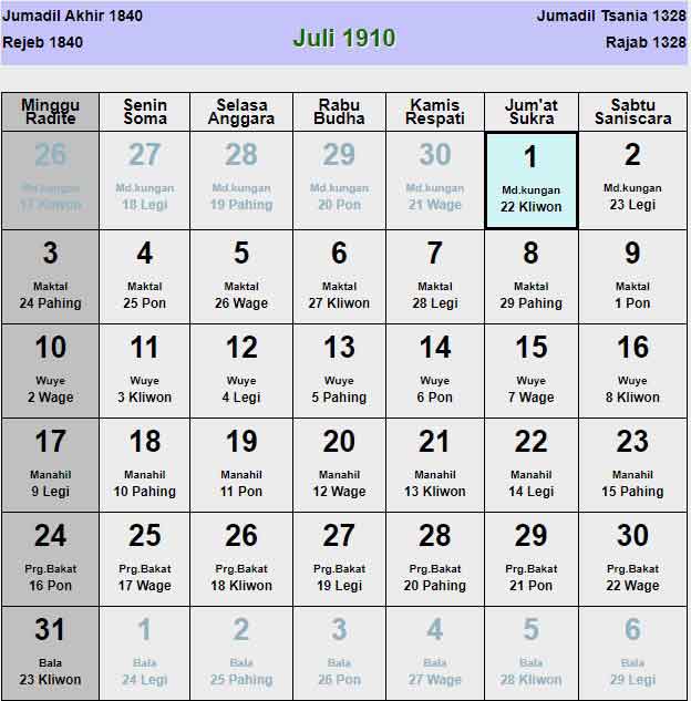 Kalender-jawa-juli-1910