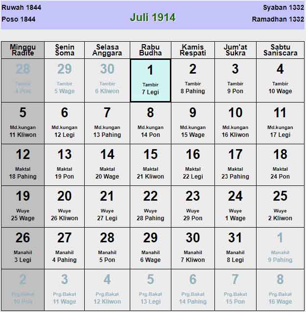 Kalender-jawa-juli-1914
