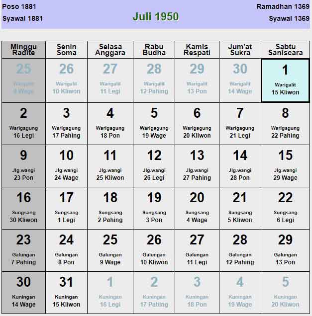 Kalender-jawa-juli-1950
