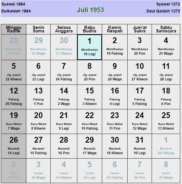 Kalender-jawa-juli-1953
