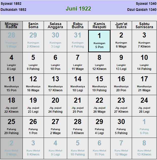 Kalender-jawa-juni-1922
