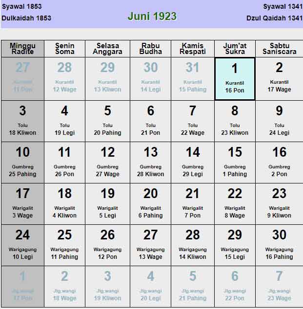 Kalender-jawa-juni-1923