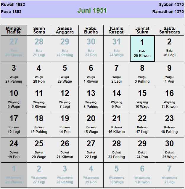 Kalender-jawa-juni-1951
