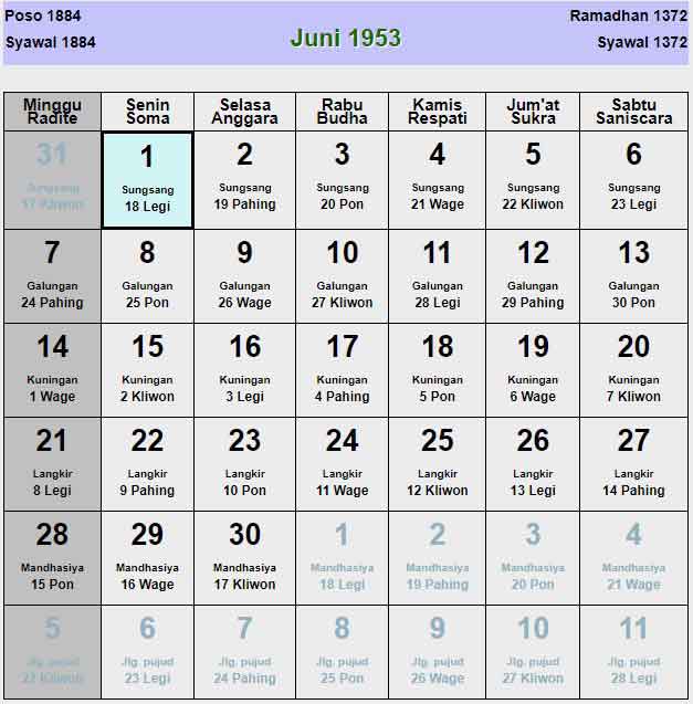 Kalender-jawa-juni-1953