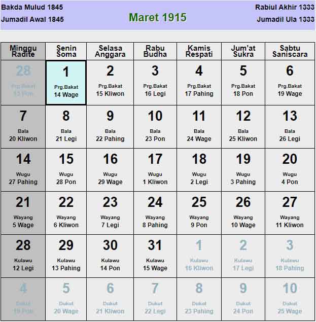 Kalender-jawa-maret-1915