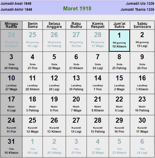 Kalender-jawa-maret-1918