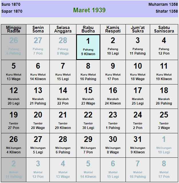 Kalender-jawa-maret-1939