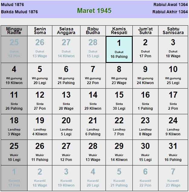 Kalender-jawa-maret-1945