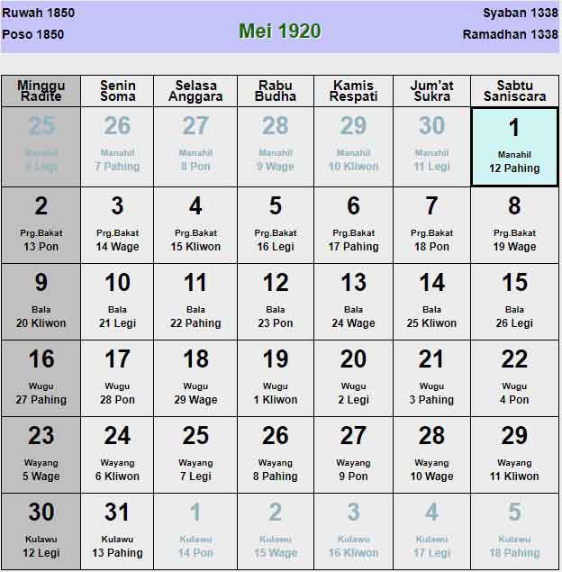 Kalender-jawa-mei-1920