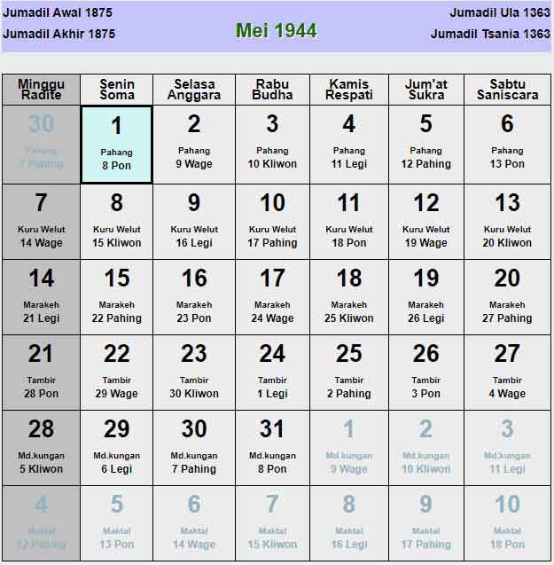 Kalender-jawa-mei-1944