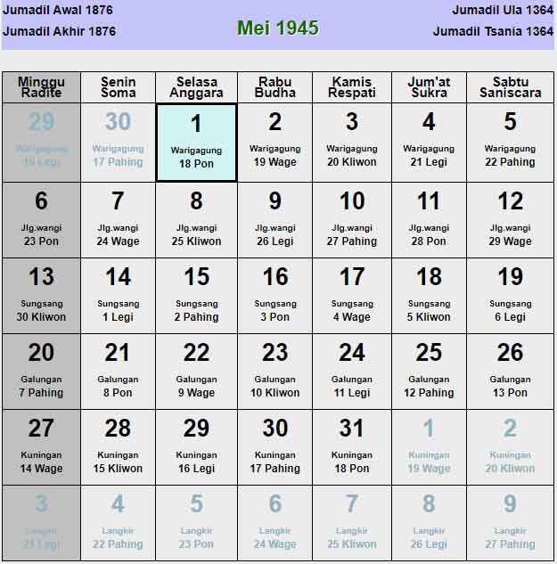 Kalender-jawa-mei-1945