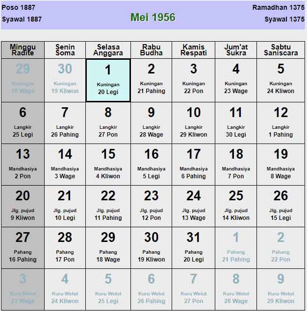 Kalender-jawa-mei-1956