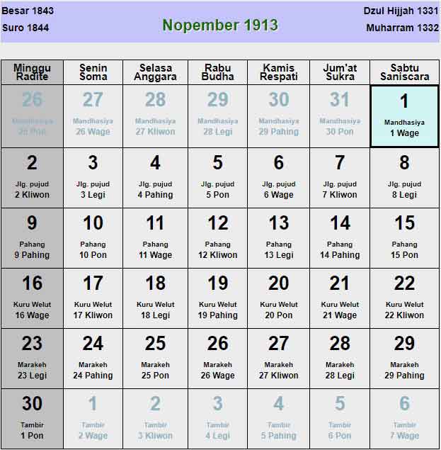 Kalender-jawa-november-1913