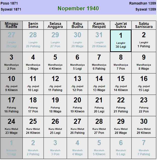 Kalender-jawa-november-1940