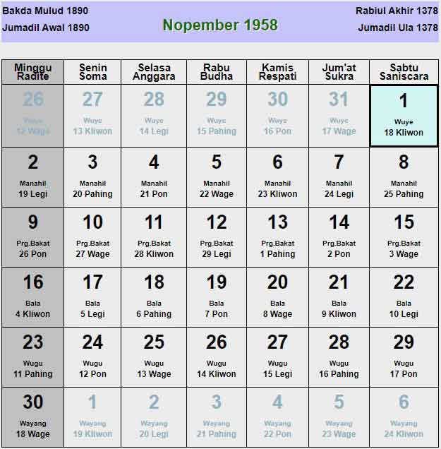 Kalender-jawa-november-1958