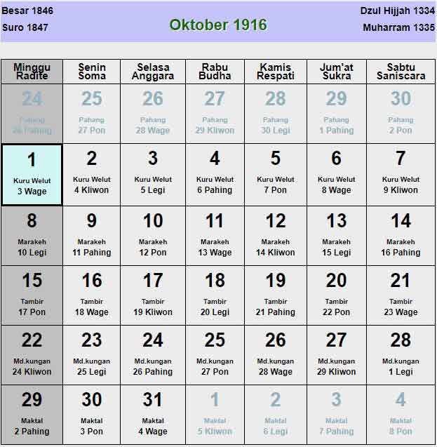 Kalender-jawa-oktober-1916